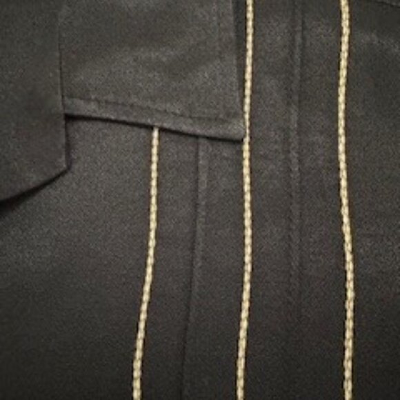 Men's DaVinci Black Shirt with Gold Stitching - Picture 2 of 4